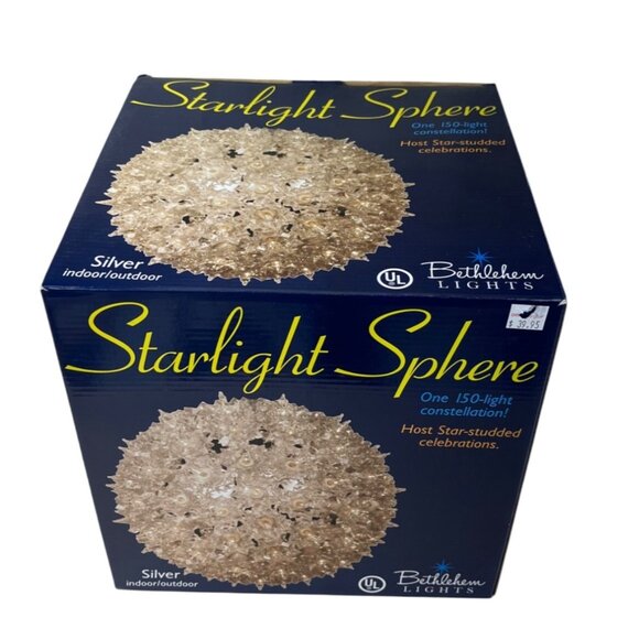 Bethlehem Lights 150 Light Constellation Silver Starlight Sphere Ball - Picture 2 of 6